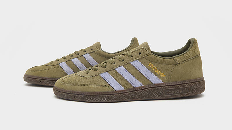 adidas Handball Spezial Olive Blue JI2650 side by side