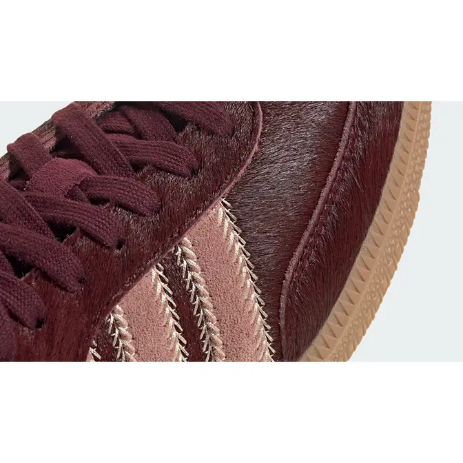 adidas Samba OG Sand Strata Maroon Pony JP5330 Detail