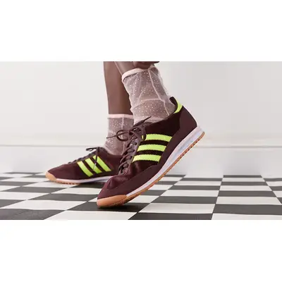 adidas SL 72 OG Aurora Ruby Solar Yellow JI0195 on foot