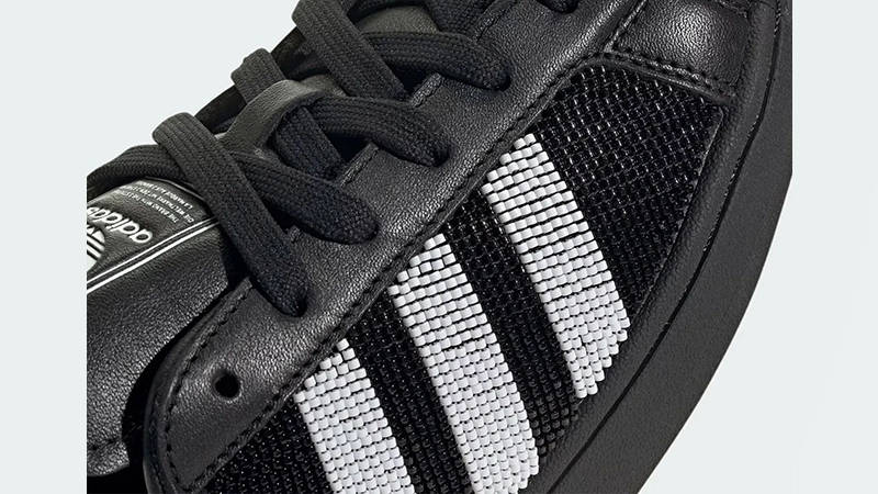 adidas Superstar Black Beaded JH7098 tongue
