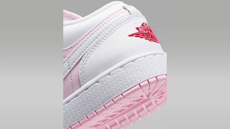 Air Jordan 1 Low GS Pink Foam Fire Red White 553560-608 heel