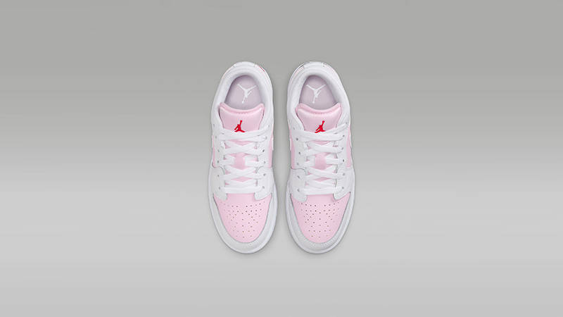 Air Jordan 1 Low GS Pink Foam Fire Red White 553560-608 middle