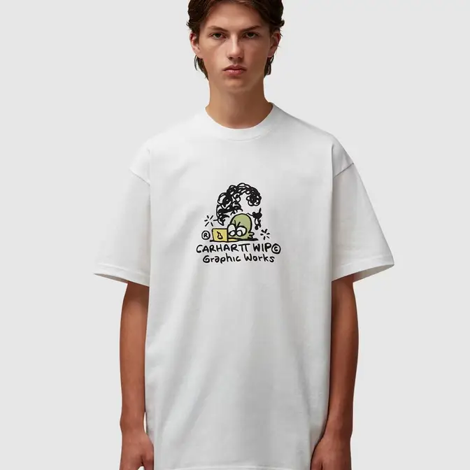 Tシャツ・カットソー CARHARTT WIP Men T-shirt White I034761 02XX Carhartt WIP Label Script Men's T-Shirt White I034421-02XX