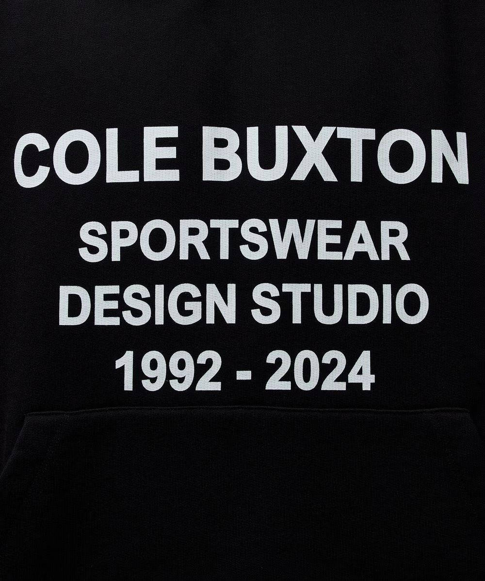 Cole Buxton Design Studio Hoodie Black Front Closeup
