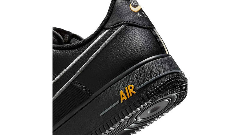 Nike Air Force 1 Low Black Laser Orange IB7677-001 heel