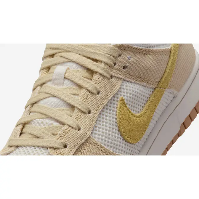 Nike Dunk Low Mesh Canvas Team Gold HJ5864-700 Detail