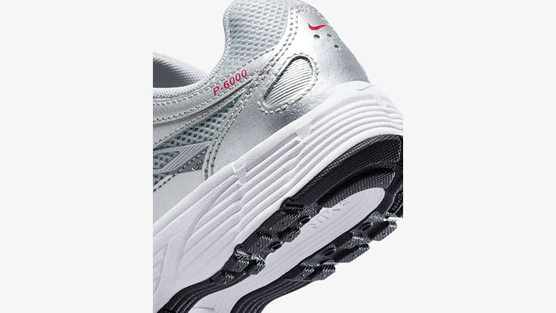 Nike P-6000 GS Metalic Silver Cool Red HV5064-002 heel