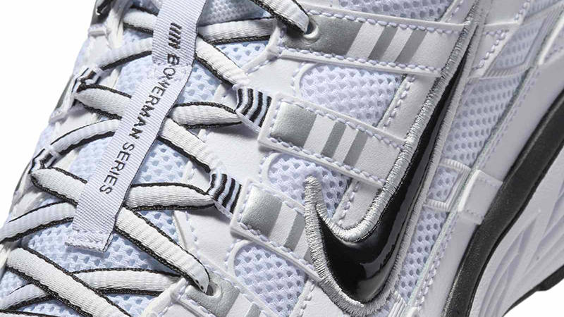 Nike P-6000 White Metallic Silver Black CD6404-107 Detail