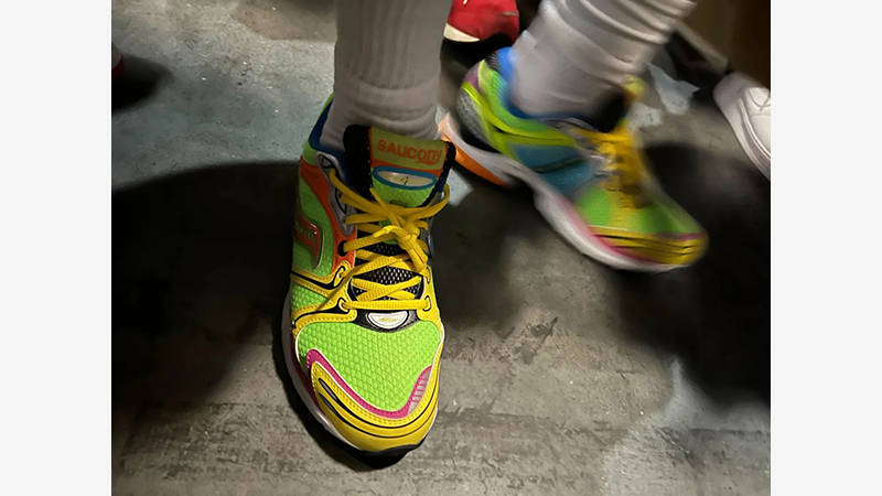 Westside Gunn x Saucony ProGrid Triumph 4 Multi on foot
