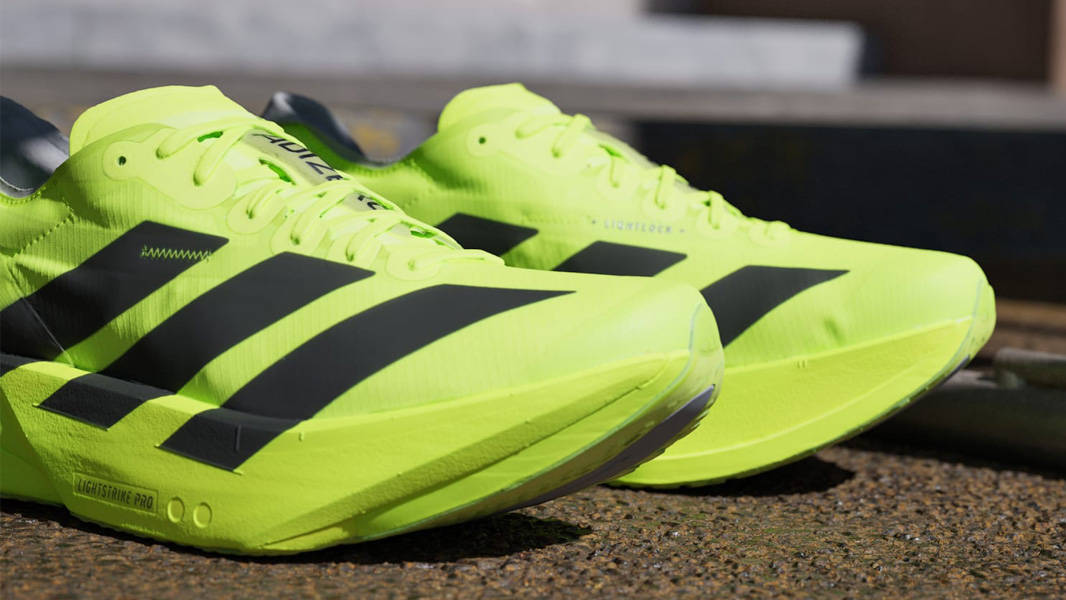adidas Adizero Adios Pro 4 Lucid Lemon Lifestyle Front Closeup