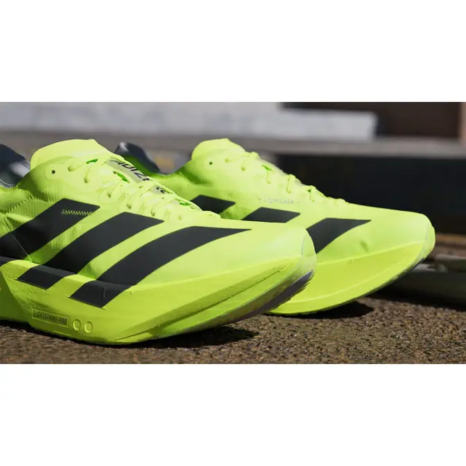 adidas Adizero Adios Pro 4 Lucid Lemon Lifestyle Front Closeup