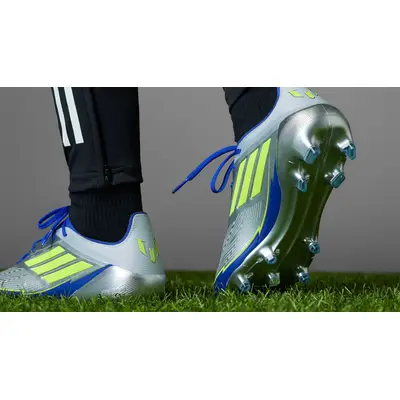 adidas F50 Elite FG Messi Silver Metallic On Foot Back
