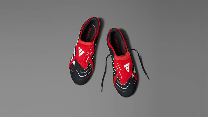 adidas Predator Pro BWR Fold-Over Tongue Firm Ground Boots Black Vivid Red JQ2949 from top