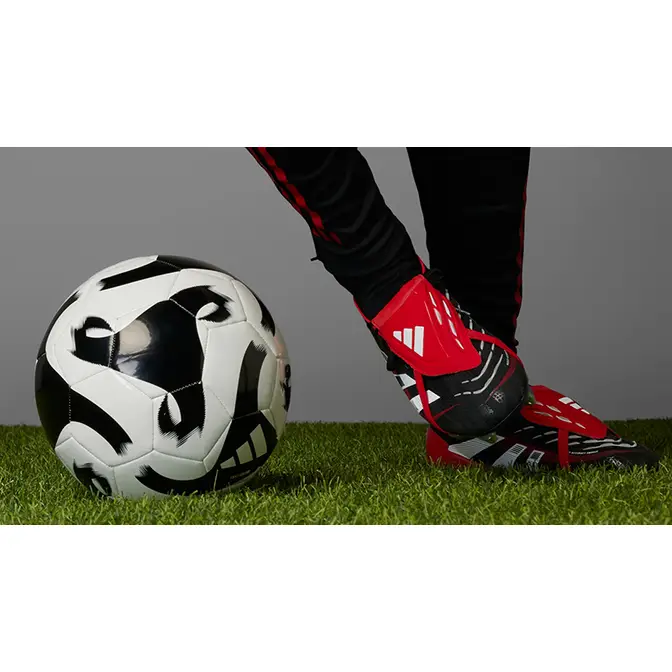adidas Predator Pro BWR Fold-Over Tongue Soft Ground Boots Black Vivid Red JQ2687 on foot