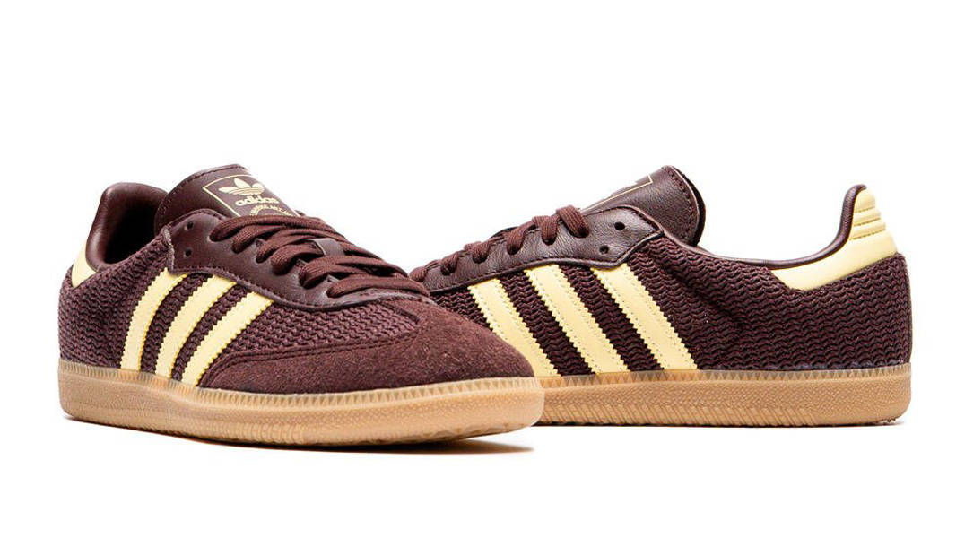 adidas Samba OG Shadow Brown Powder Yellow Lifestyle
