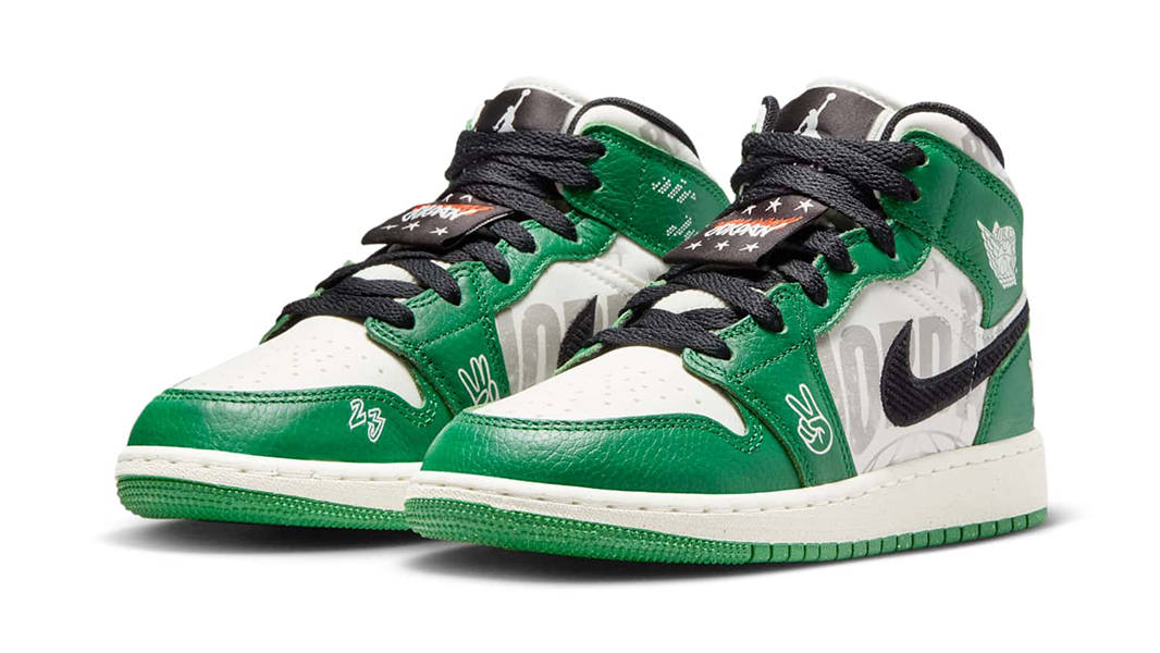 Air Jordan 1 Mid GS Pine Green Black HF3200-300 Side