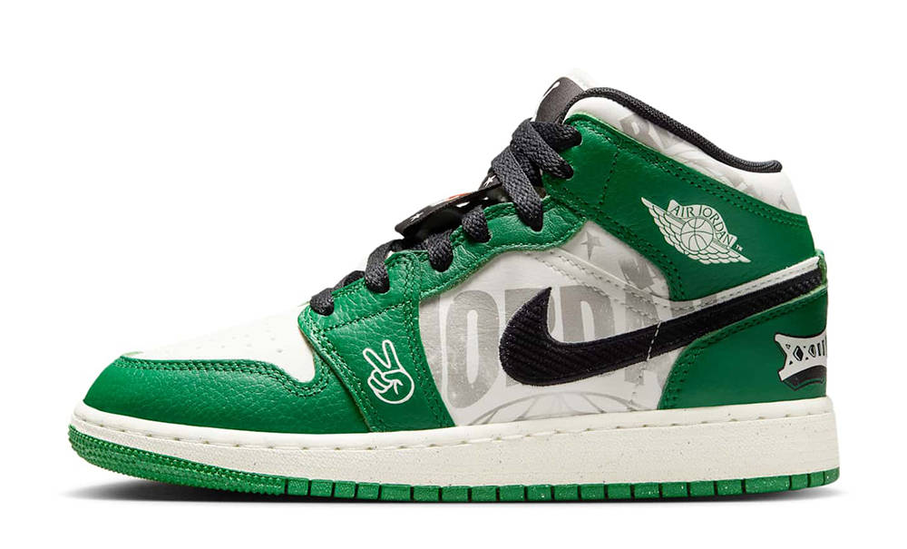 Air Jordan 1 Mid GS Pine Green Black HF3200-300