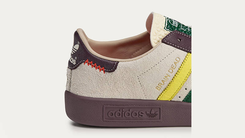 Brain Dead x adidas Forest Hills Crew White Night Red JR7943 heel