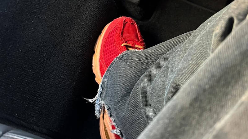 Do Hee Kim x New Balance 509 Red U509XC on foot