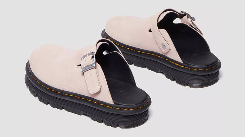 Dr. Martens Zebzag Suede Platform Mules Powder Pink 31937650 Back