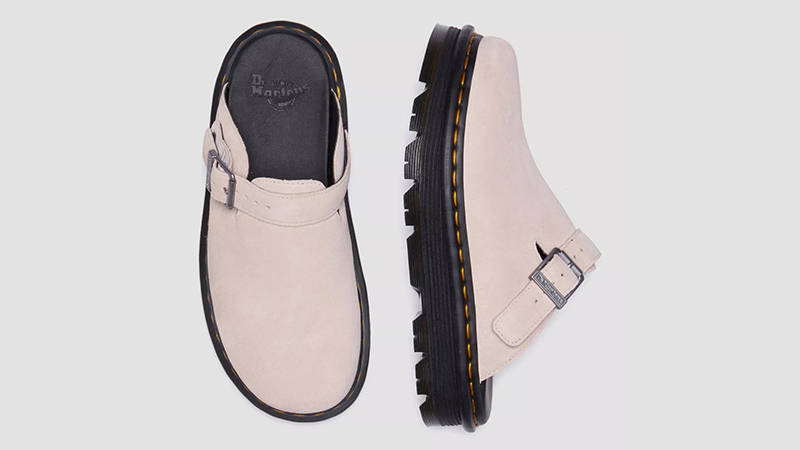 Dr. Martens Zebzag Suede Platform Mules Powder Pink 31937650 Top