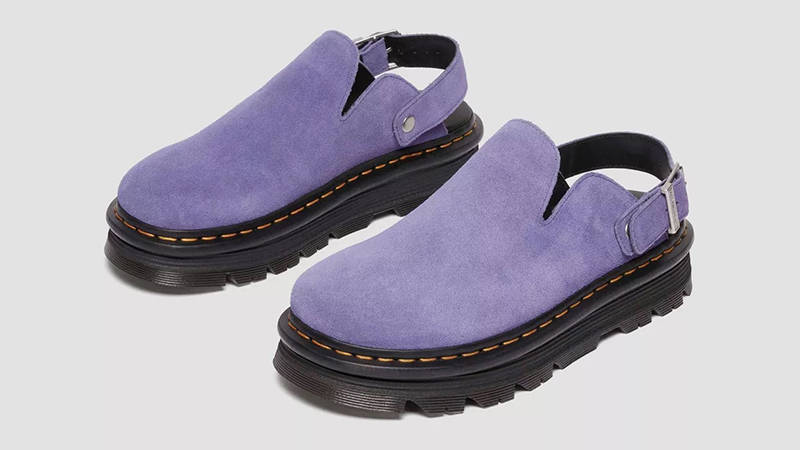 Dr. Martens Zebzag Suede Platform Mules Twilight Purple 31937500 Front