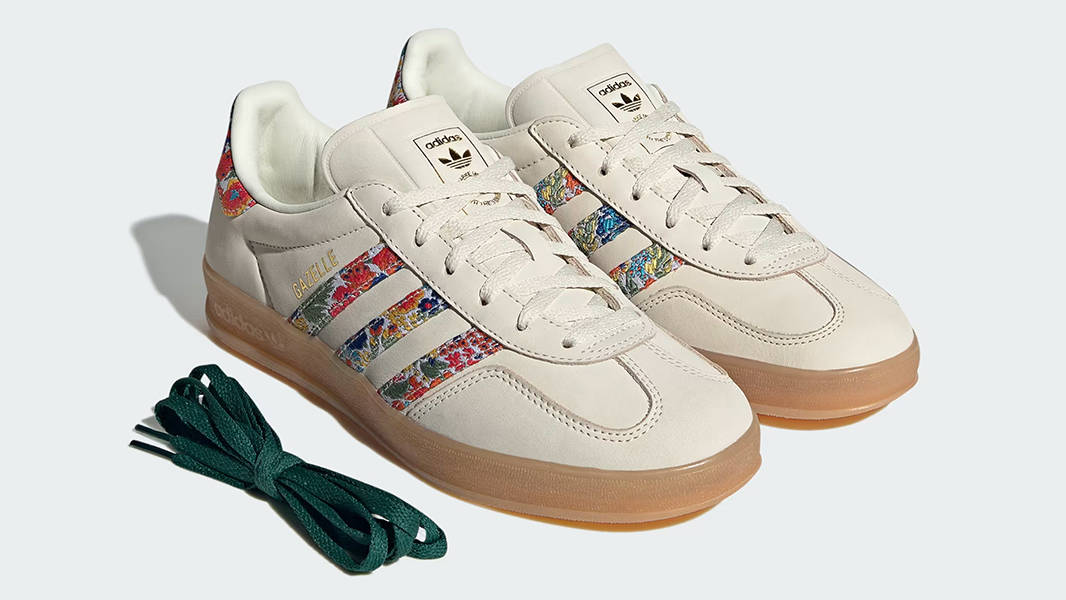 Liberty London x adidas Gazelle Indoor Floral Embroidery White JH7370 Front