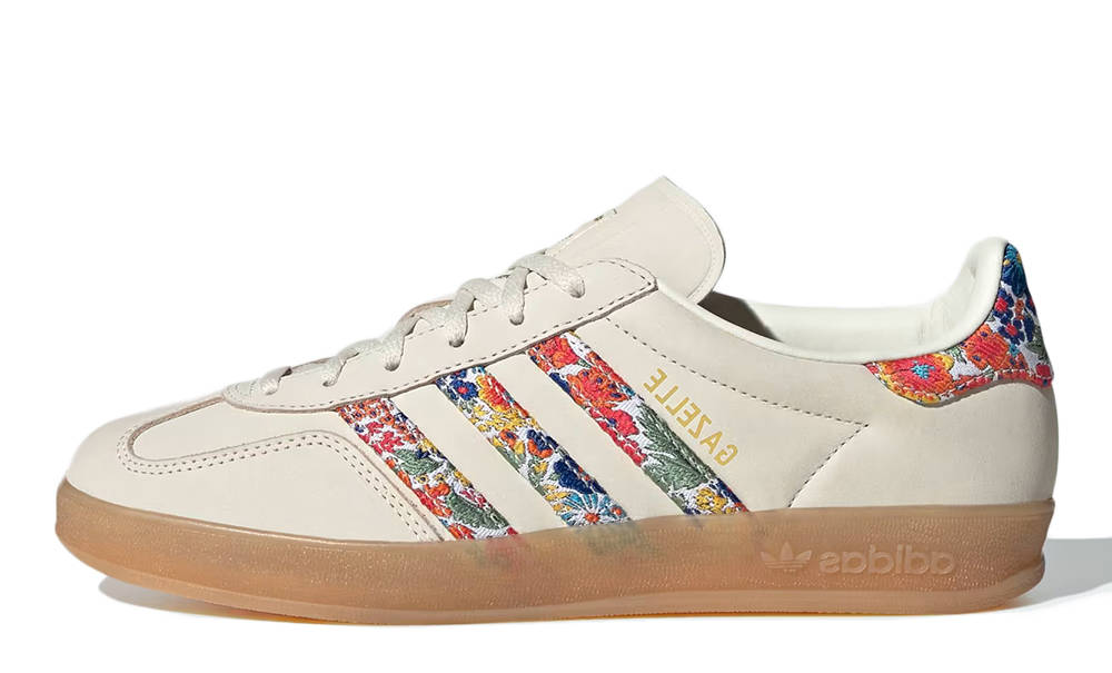 Liberty London x adidas Gazelle Indoor Floral Embroidery White