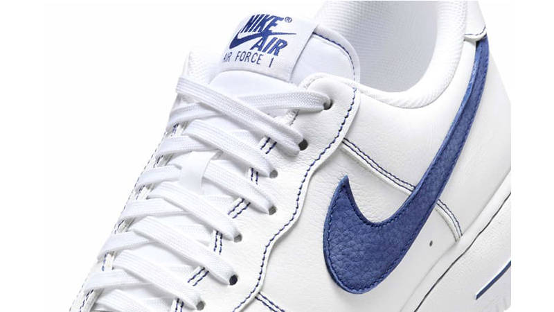 Nike Air Force 1 Low White Deep Royal Blue HQ2037-100 swoosh