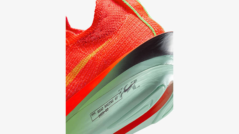 Nike Alphafly 3 Road Racing Bright Crimson Lime Womens FD8315-600 heel