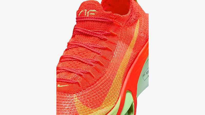 Nike Alphafly 3 Road Racing Bright Crimson Lime Womens FD8315-600 tongue