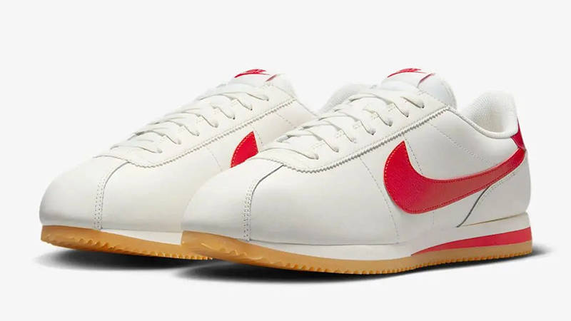 Nike Cortez Leather Sail Yellow Red DM4044-110 front