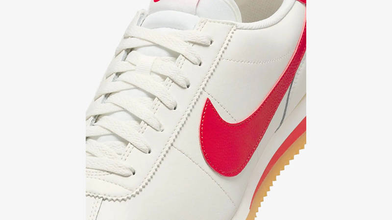 Nike Cortez Leather Sail Yellow Red DM4044-110 tongue
