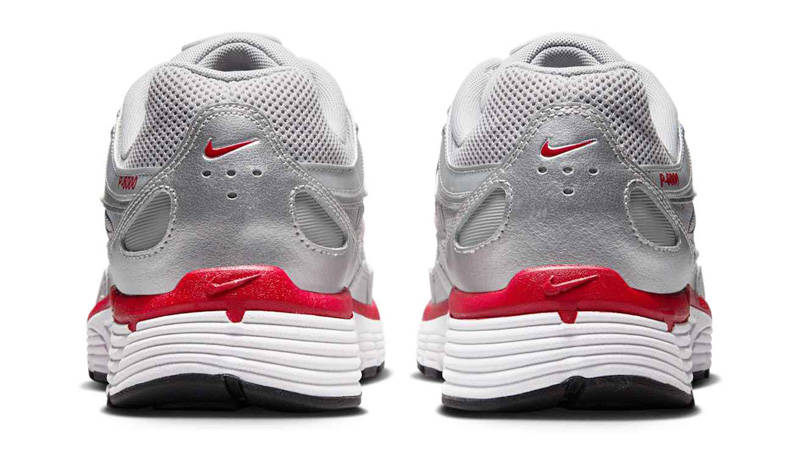 Nike P-6000 Metallic Silver Gym Red Back