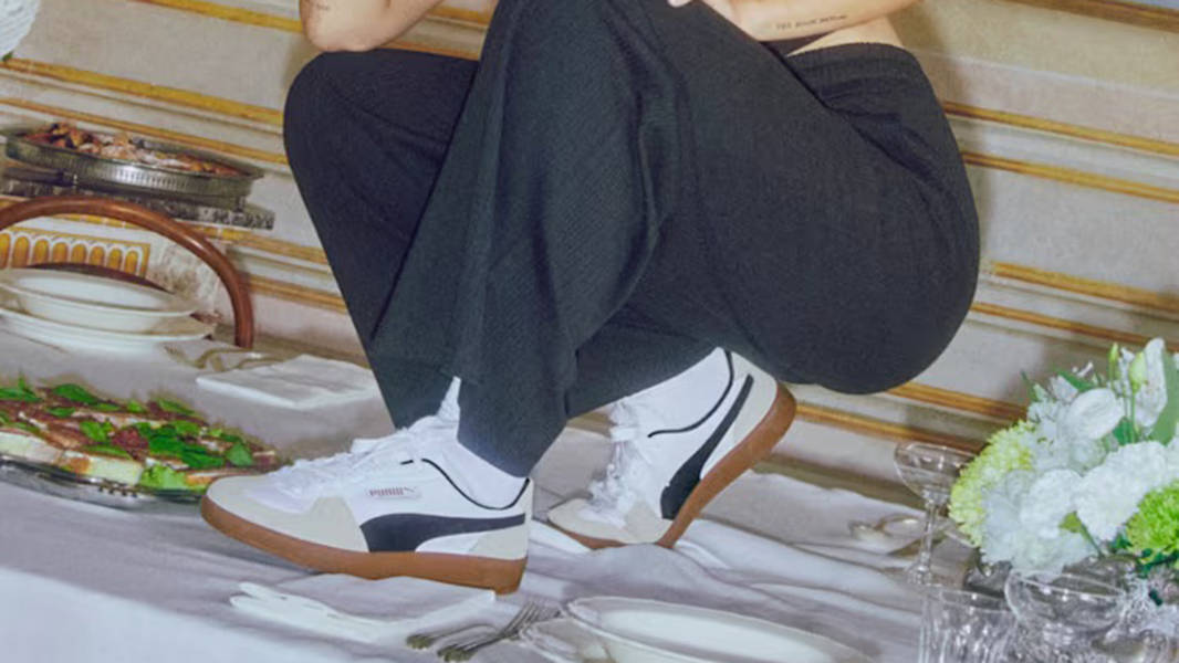 PUMA Palermo Leather White Grey 396464-01 on feet