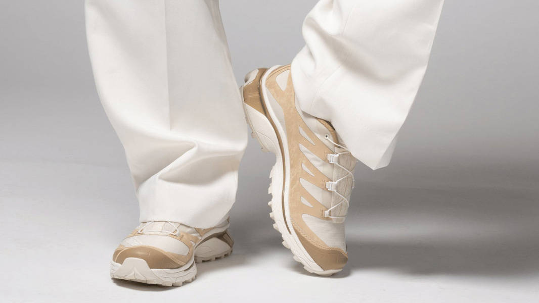Salomon XT-4 OG Protective Safari Almond Milk On Foot