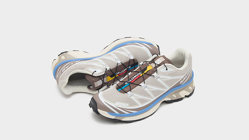 Salomon XT-6 Cement Beige Blue L47739100 tongue