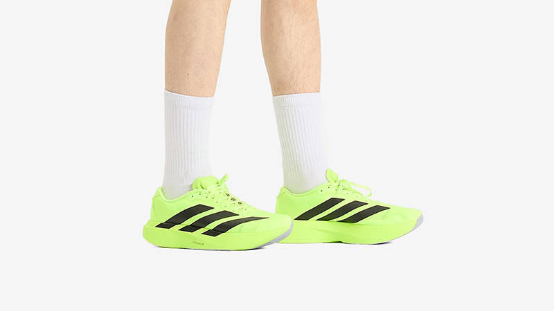 adidas Adizero EVO SL Lucid Lemon Black JR3416 on foot