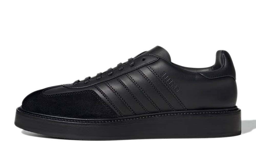 adidas gazelle leather trainers triple black