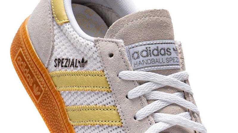 adidas Handball Spezial White Powder Yellow Closeup