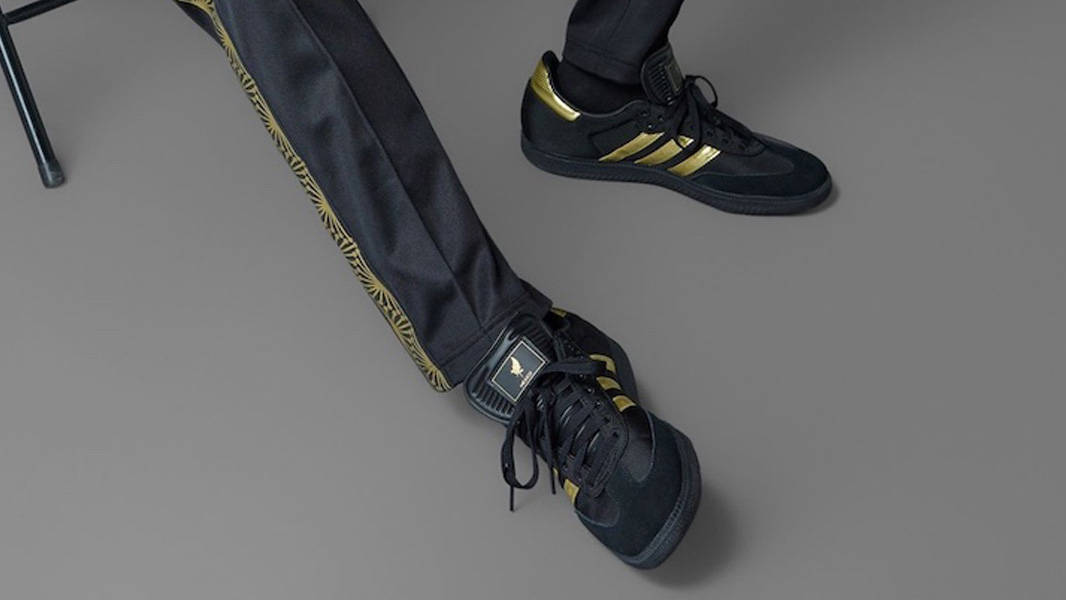 adidas Samba OG Mexico Black Gold Metallic On Foot