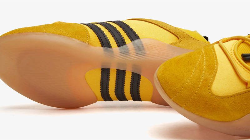 Bad Bunny x adidas Ballerina Bold Gold Closeup 1