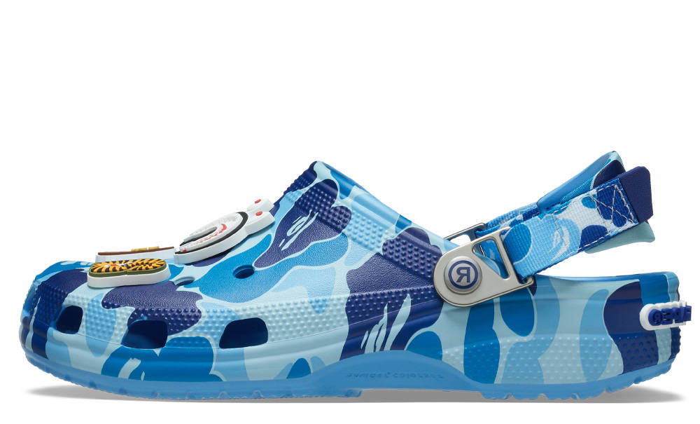 新品 24㎝ A BATHING APE Crocs Clog Blue Crocs Classic Clog A Bathing Ape ABC Camo Blue Men's - 1L23191903