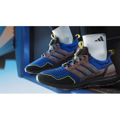 Fortnite x adidas Ultraboost 1.0 Battle Bus Blue On Foot