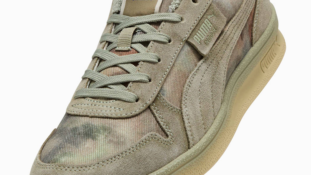 KidSuper x PUMA Indoor Dstrsd Lux Army Closeup