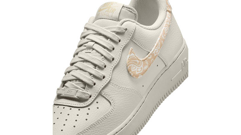 Nike Air Force 1 Low Light Bone Paisley Swoosh IH2051-072 tongue