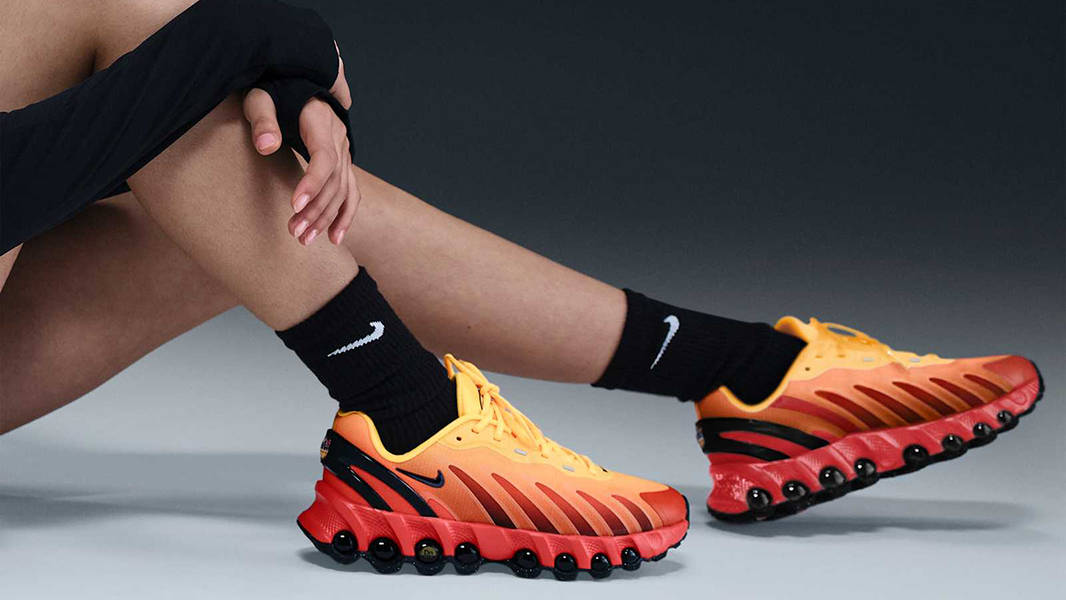 Nike Air Max Dn8 GS Team Orange HF7310-800 on feet