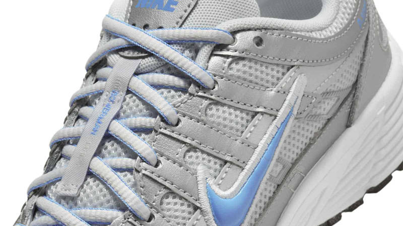 Nike P-6000 GS Metallic Silver University Blue Side