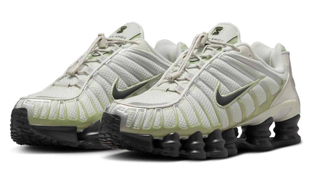 Nike Shox TL Light Bone Olive Aura Front