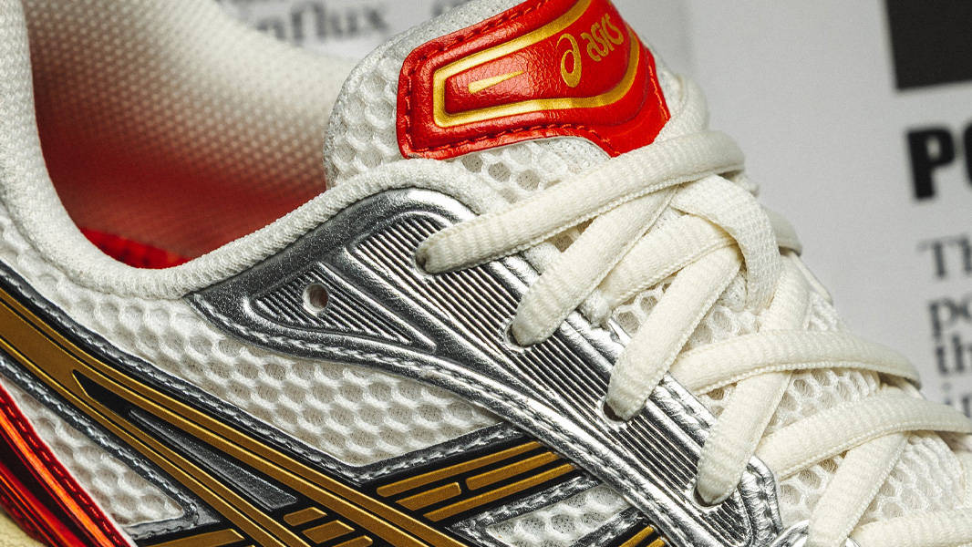 Sneaker Politics x ASICS GEL-KAYANO 14 Cream Cream Closeup